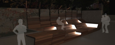 Ławki stalowo drewniane w Berkeley USA